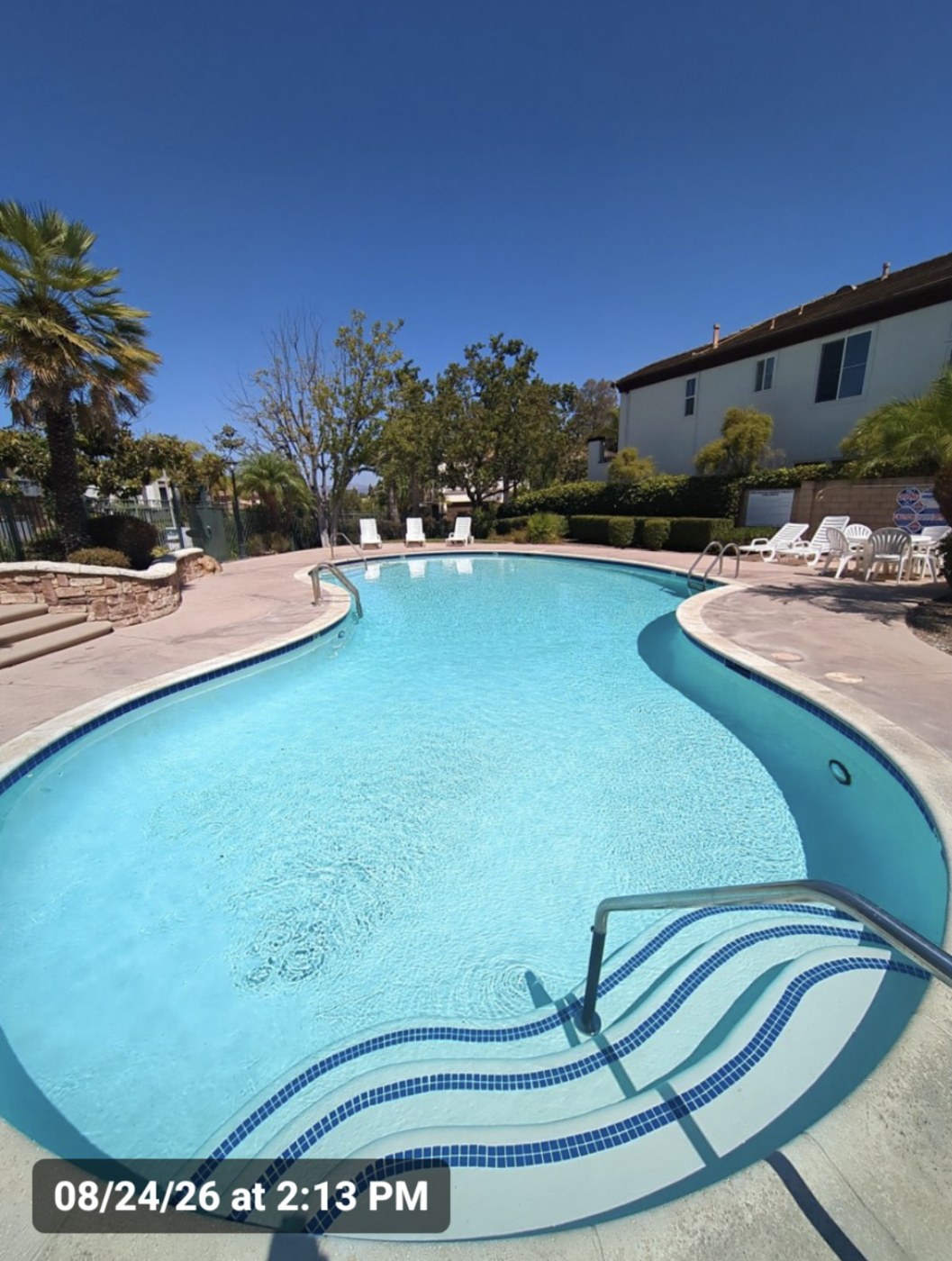 Clear swimming pool after service